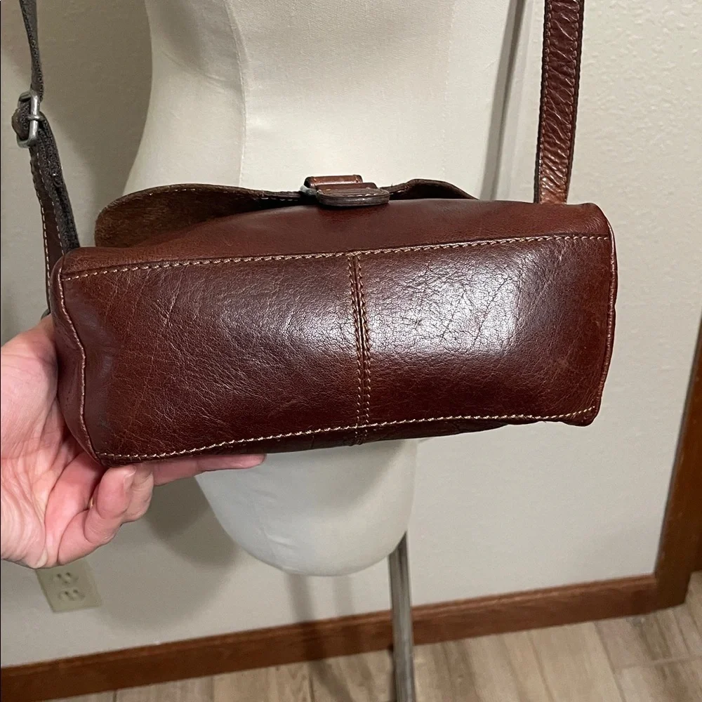 Jack Georges Brown Leather Crossbody Bag